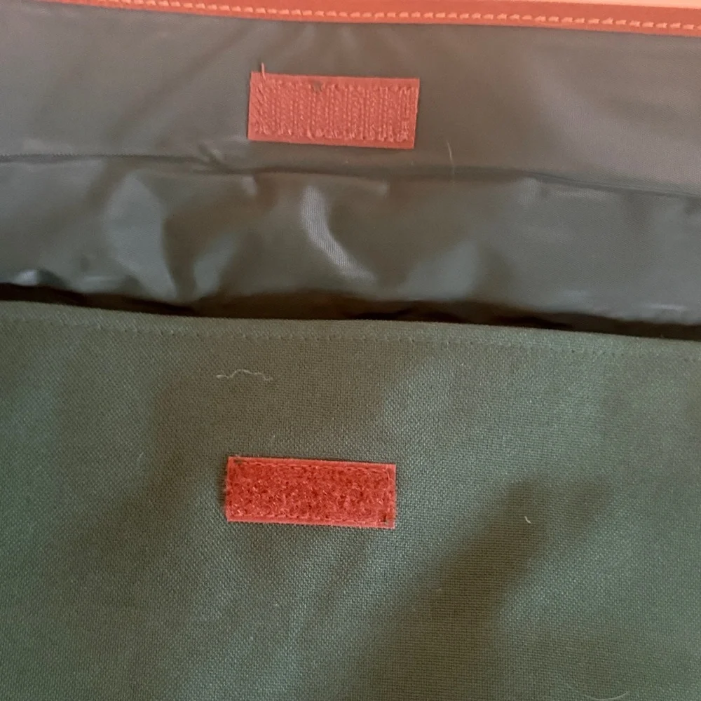 Ralph Lauren Forest Green and Chestnut Messenger Bag Clean Condition